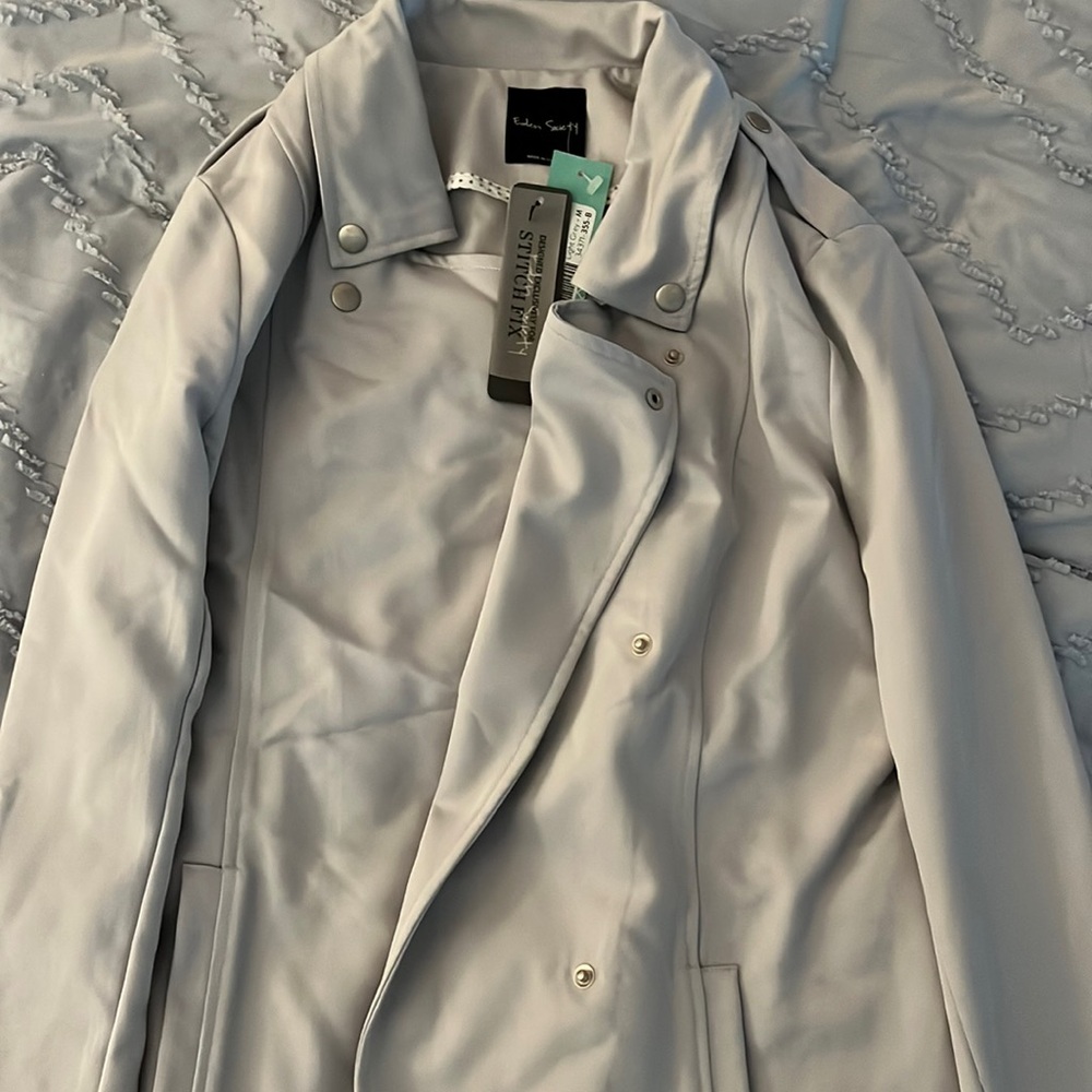 Light gray double breasted coat
